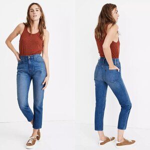 Madewell Womens Y2K Blue Stratfield Wash High Rise The Mom Jean Jeans Size 25